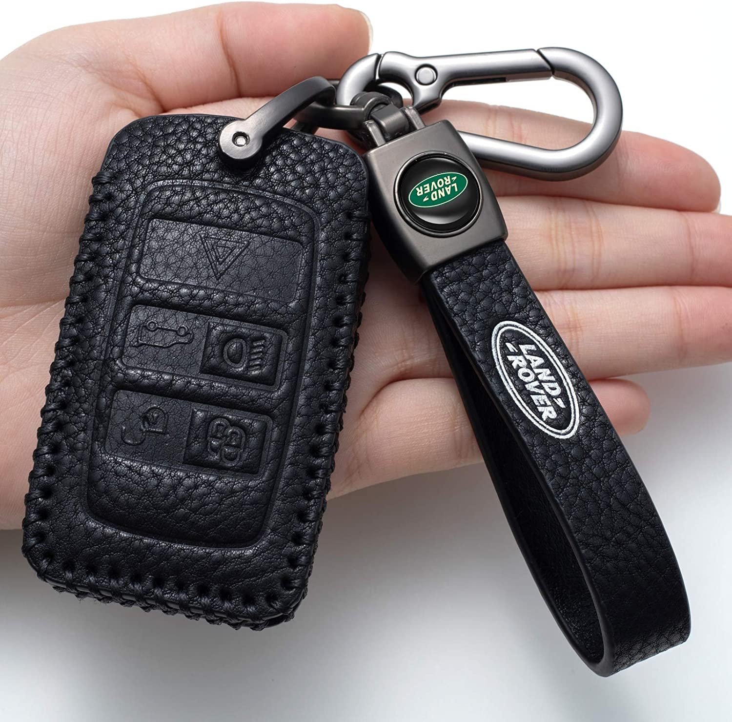 Nonesuper (Black) for Land Rover Key Fob Cover, Genuine Leather Key Fob