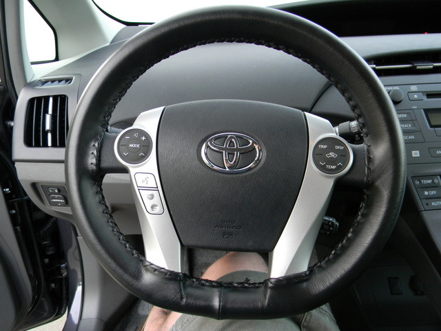 Genuine Leather Steering Wheel Cover for 2010-2014 Toyota Prius by