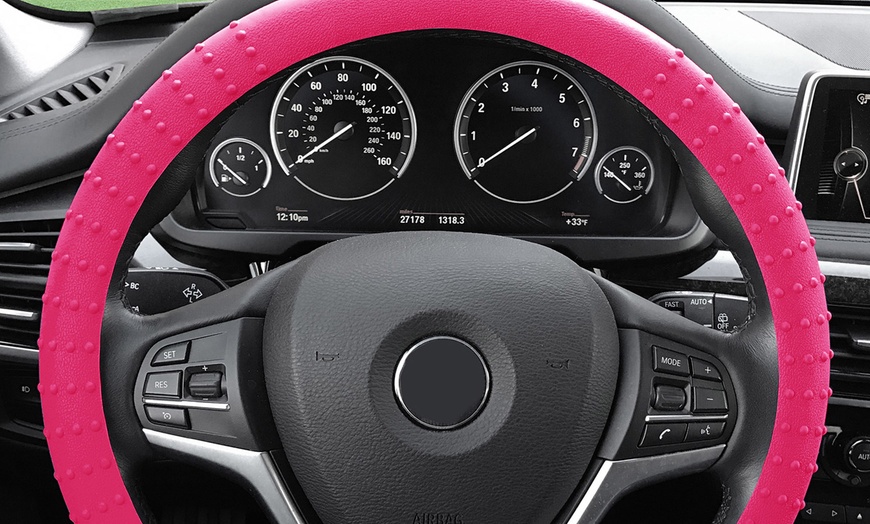 Textured Silicone Steering-Wheel Cover | Groupon