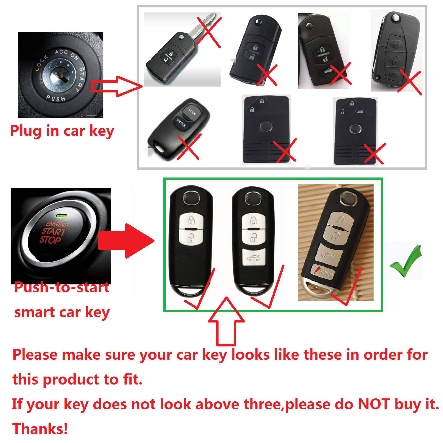 For Mazda Car Key Fob Case Cover Keyless Entry Aluminum Genuine Leather