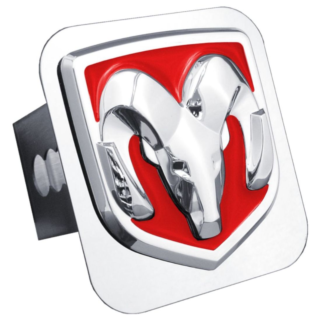 Dodge Ram Red and Chrome Stainless Steel 2" Trailer Tow Hitch Cover | eBay