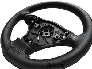 BLACK LEATHER STEERING WHEEL COVER FOR DODGE RAM 4 2500 GREY STITCHING