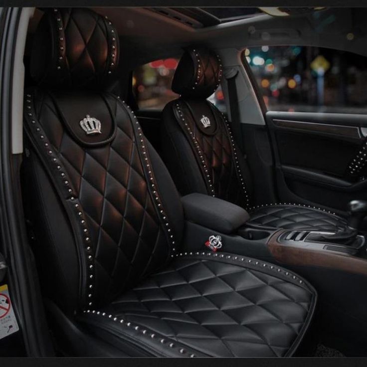 Crown Rivet Front Car Seat Cover, Vehicle Interior Decor | SecretCraze