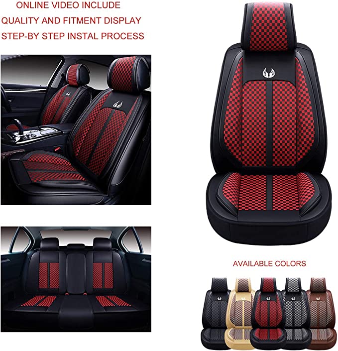 Oasis Auto Universal Car Seat Covers OS-011. PU Leather Full Set