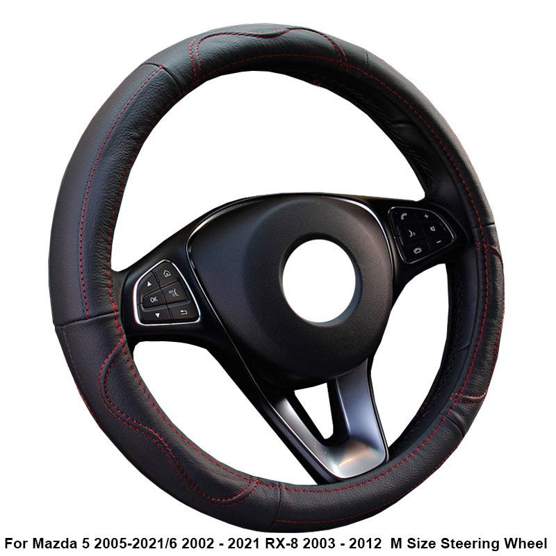 Cow True Leather Car Steering Wheel Cover For 5 2005 2021 For 6 2002