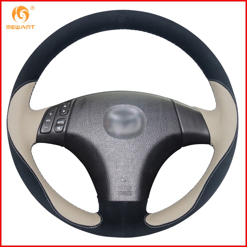 Aliexpress.com : Buy Black Suede Beige Leather Car Steering Wheel Cover