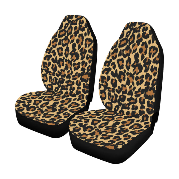 Leopard Car Seat Covers 2 pc, Animal Print Cheetah Pattern Front Seat