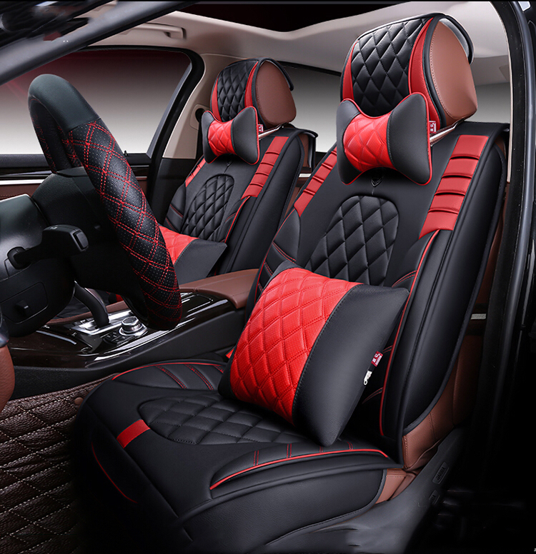 Diamond Designed Universal Fit Car Seat Cover (Black with Red) – Car