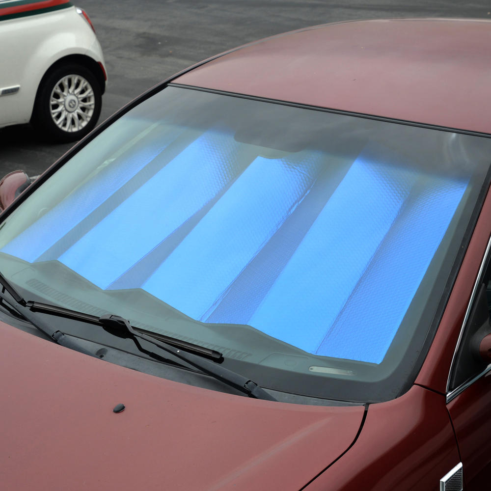 Reflective Blue Foil Car Sun Shade Standard Reversible Folding