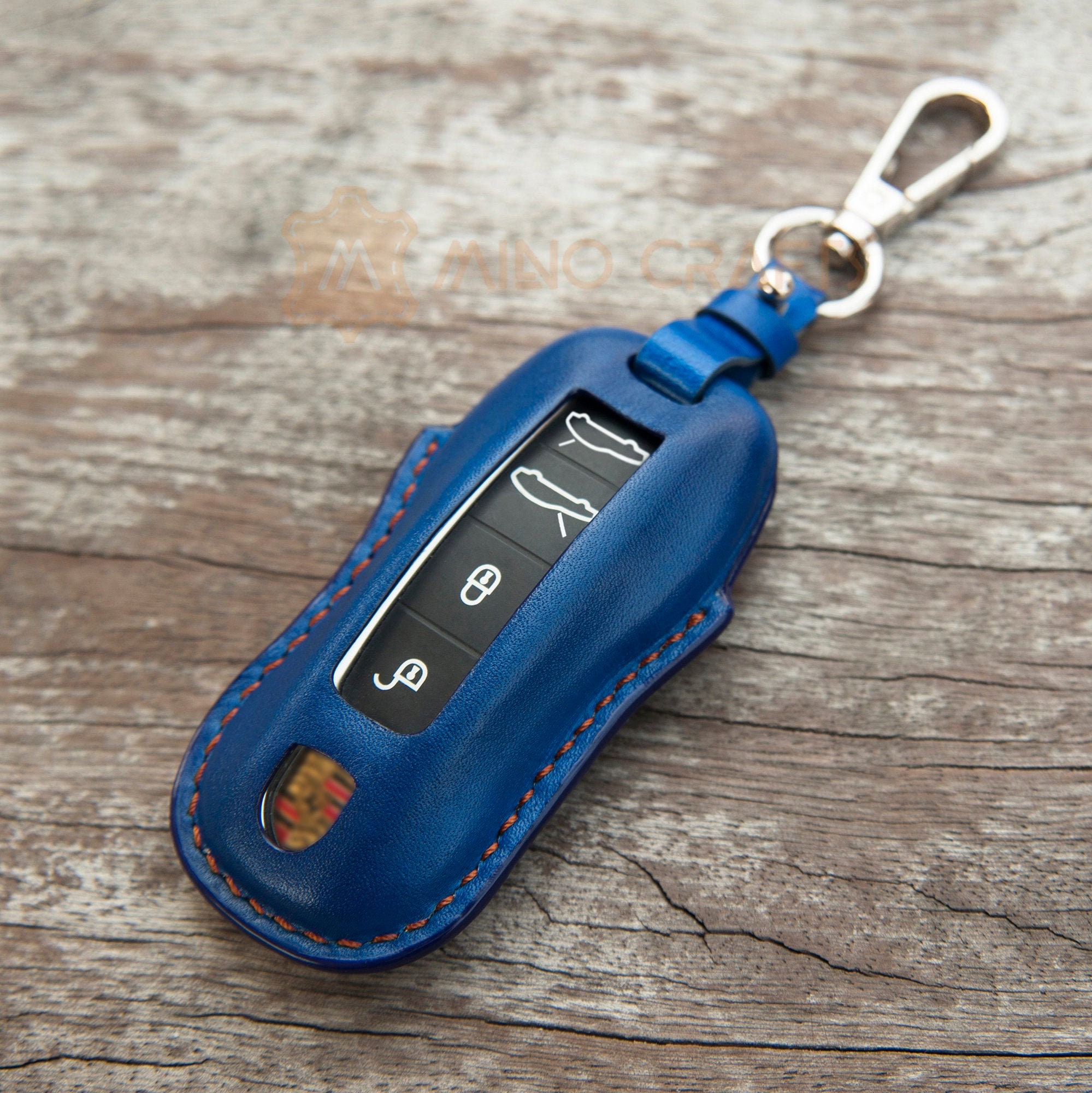 Porsche Key Fob Cover Blue Leather Key Case Handmade Key | Etsy