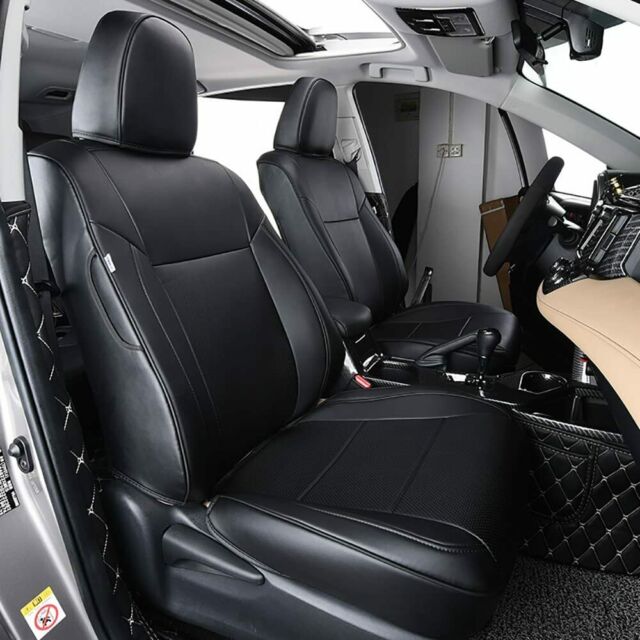 Black Leather Auto 5 Seat Covers Custom For Toyota RAV4 SE XLE Sport