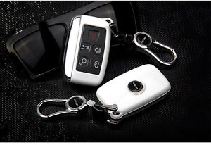 Auto White Remote FOB Key Cover Case Sheel Fit For Jaguar XJ/XF/XE No