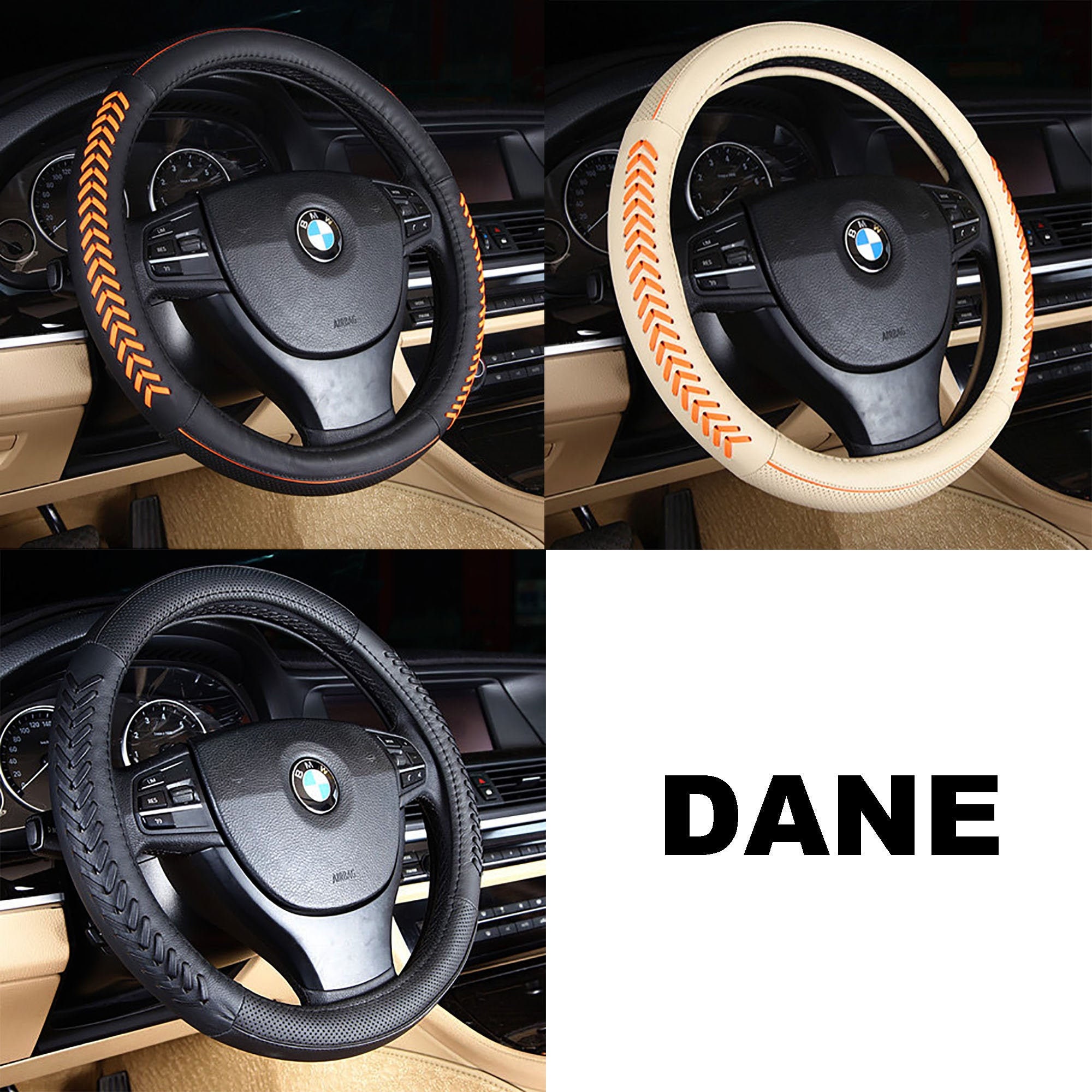 Handmade leather steering wheel cover for womenblack car | Etsy