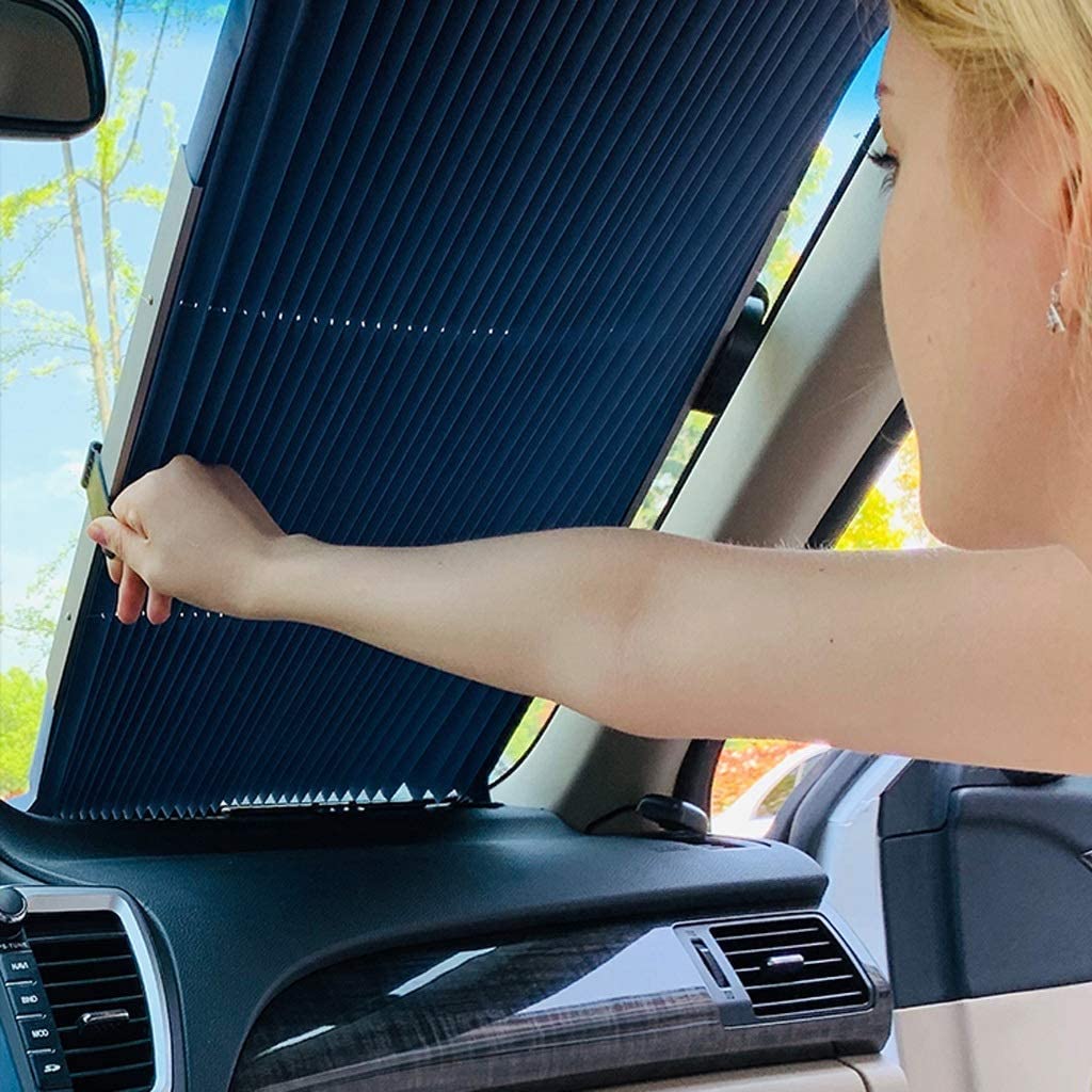Premium Car Sun Shade Window Retractable Windshield Sun Blocker Cover