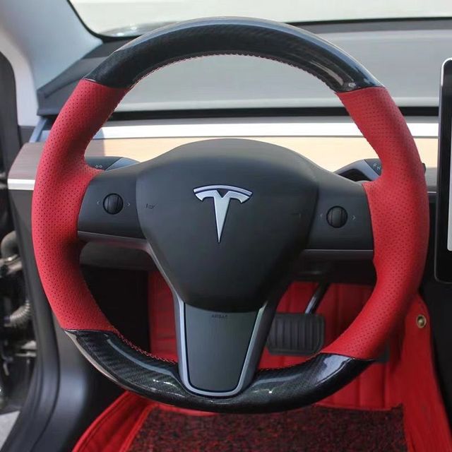 Tesla Leather Steering Wheel Wrap Cover | Model 3 |Tesla League